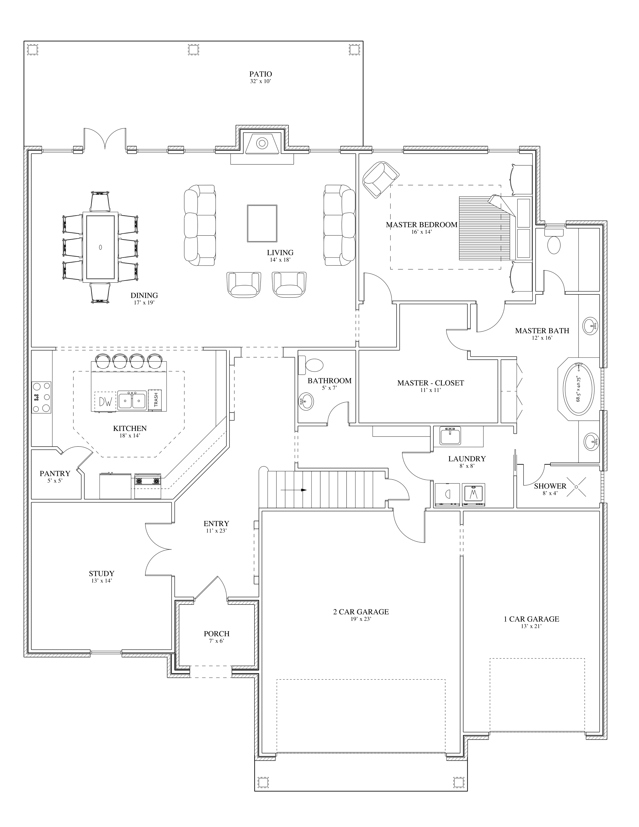The Patsy First Floor Blueprint Plan