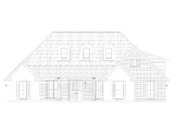The White Line Drawing front of house Four Bedroom Home