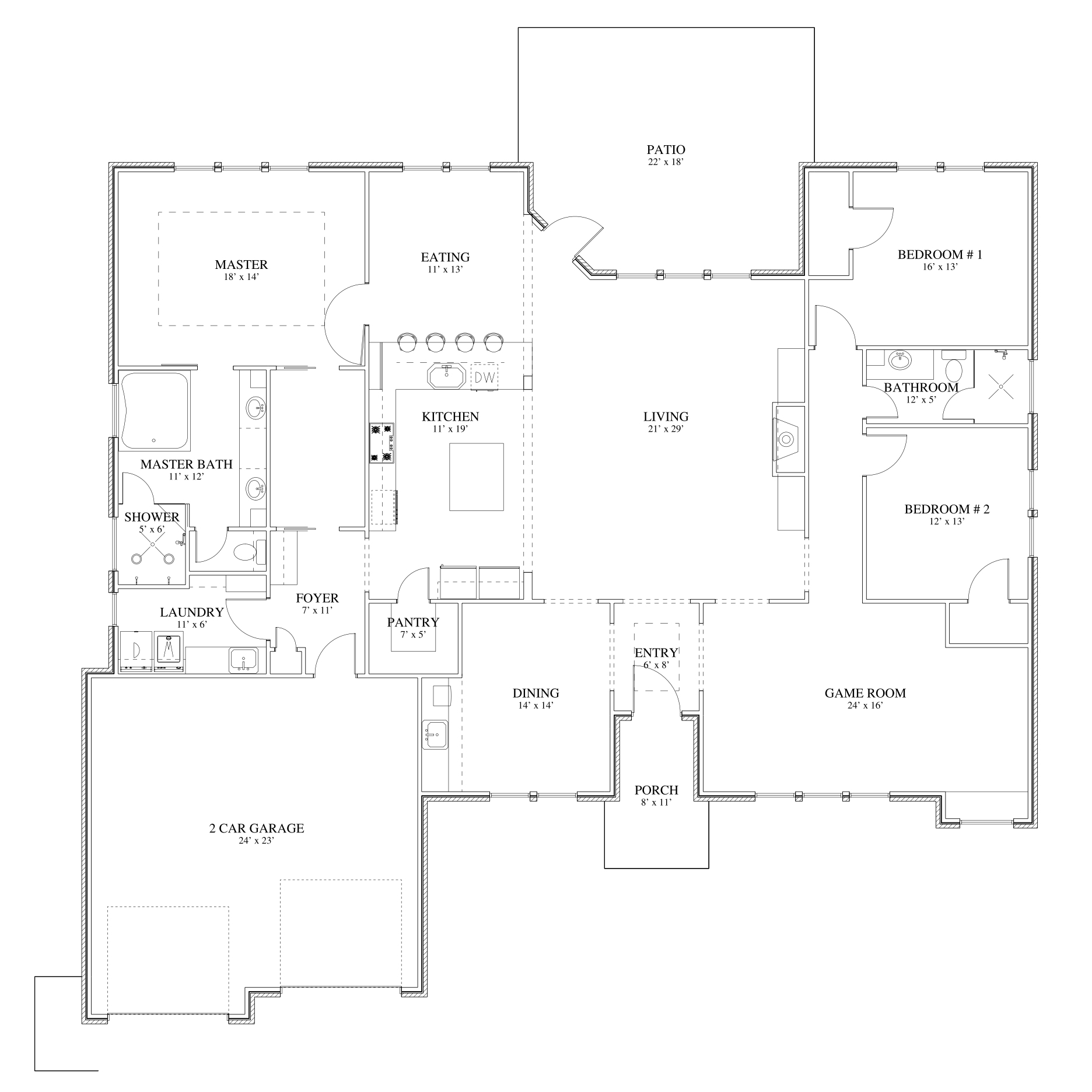 Reidy Modern Style Home Floor Plan
